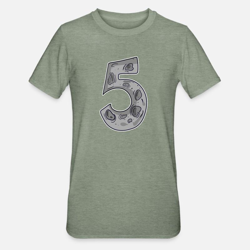 Numéro 5 Espace - T-shirt polycoton Unisexe - vert kaki chiné