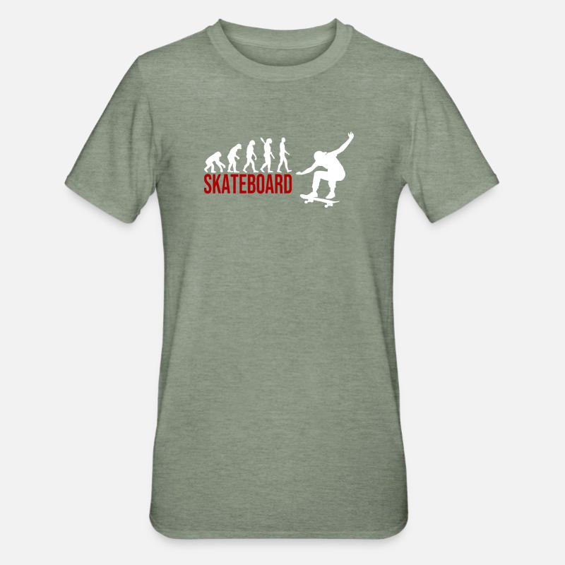 Evolution Skateboard - Unisex Polycotton T-Shirt - Militärgrün meliert