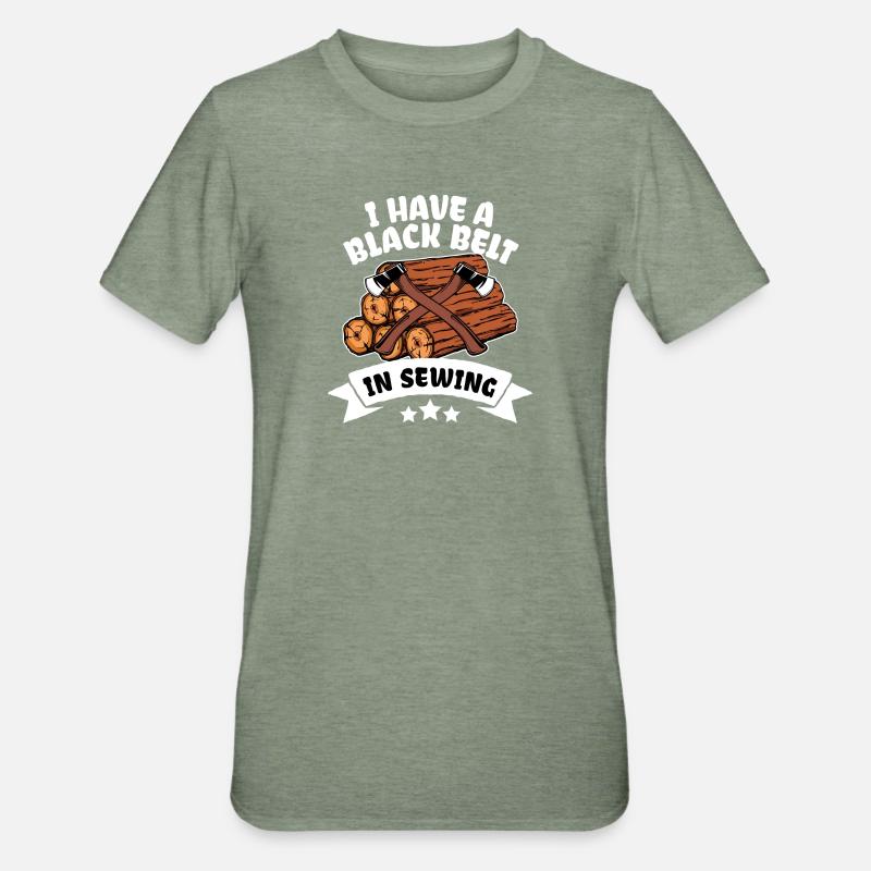 Menuiserie Menuiserie bois bûcheron déclaration - T-shirt polycoton Unisexe - vert kaki chiné