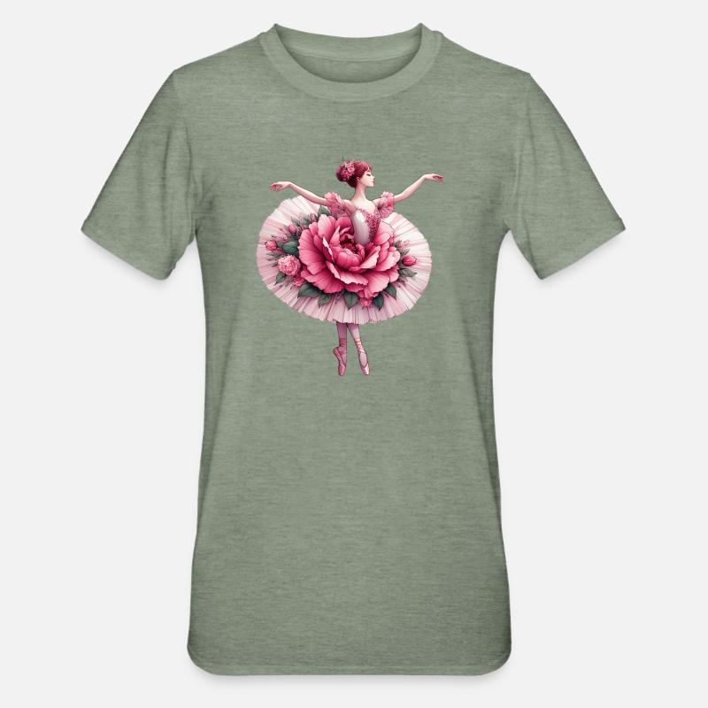Danseuse de ballet avec tutu - T-shirt polycoton Unisexe - vert kaki chiné