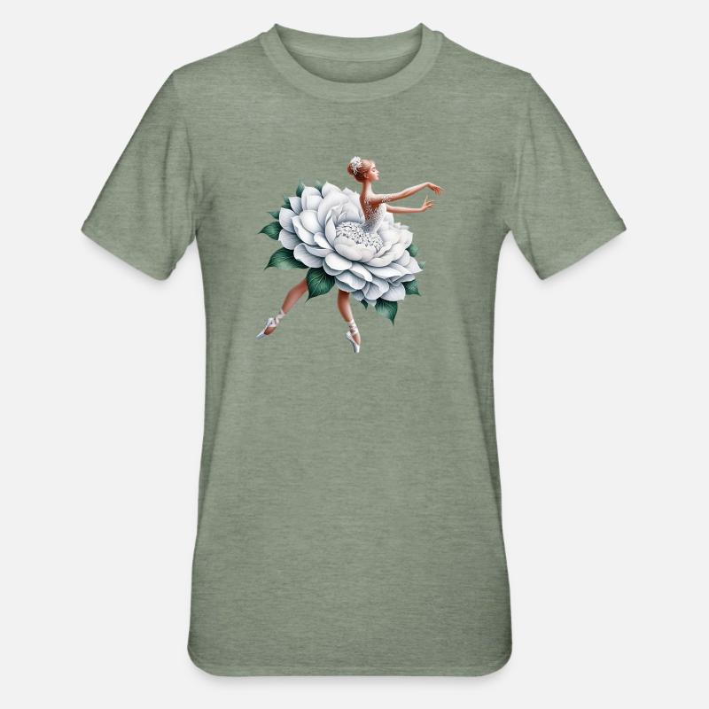 Danseuse de ballet avec tutu - T-shirt polycoton Unisexe - vert kaki chiné