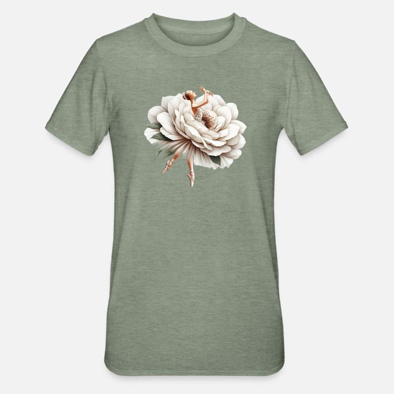 Danseuse de ballet avec tutu - T-shirt polycoton Unisexe - vert kaki chiné