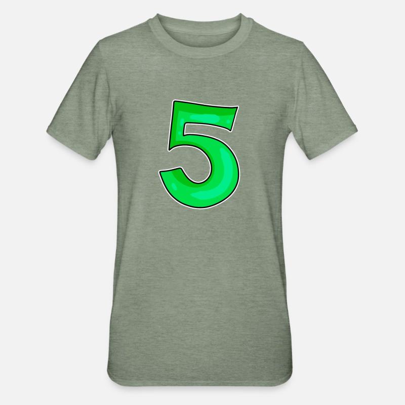 Numéro 5 Numéro Vert - T-shirt polycoton Unisexe - vert kaki chiné
