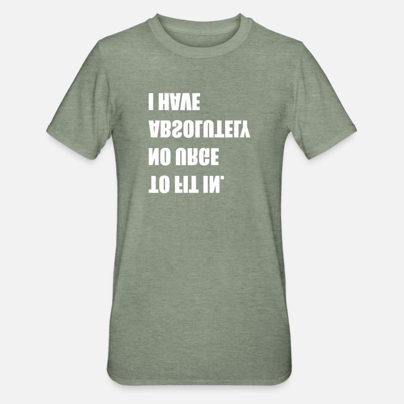 pas envie de s’intégrer - T-shirt polycoton Unisexe - vert kaki chiné