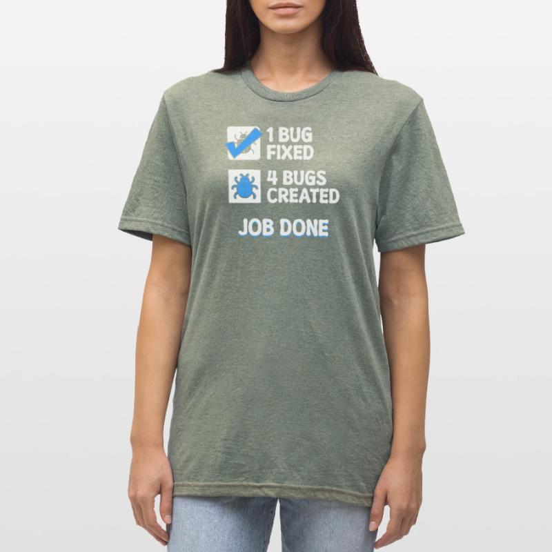 Correction de bugs Bugs de développeur Déclaration de code Informatique T-shirt polycoton Unisexe