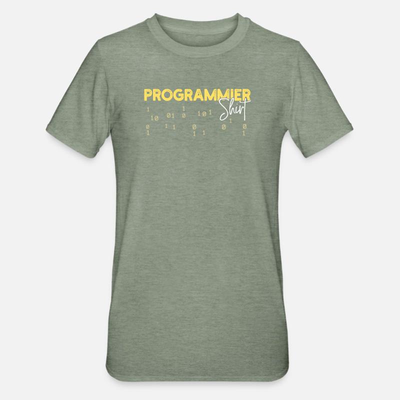 Developer Statement Coden Skripting Webentwickler - Unisex Polycotton T-Shirt - Militärgrün meliert