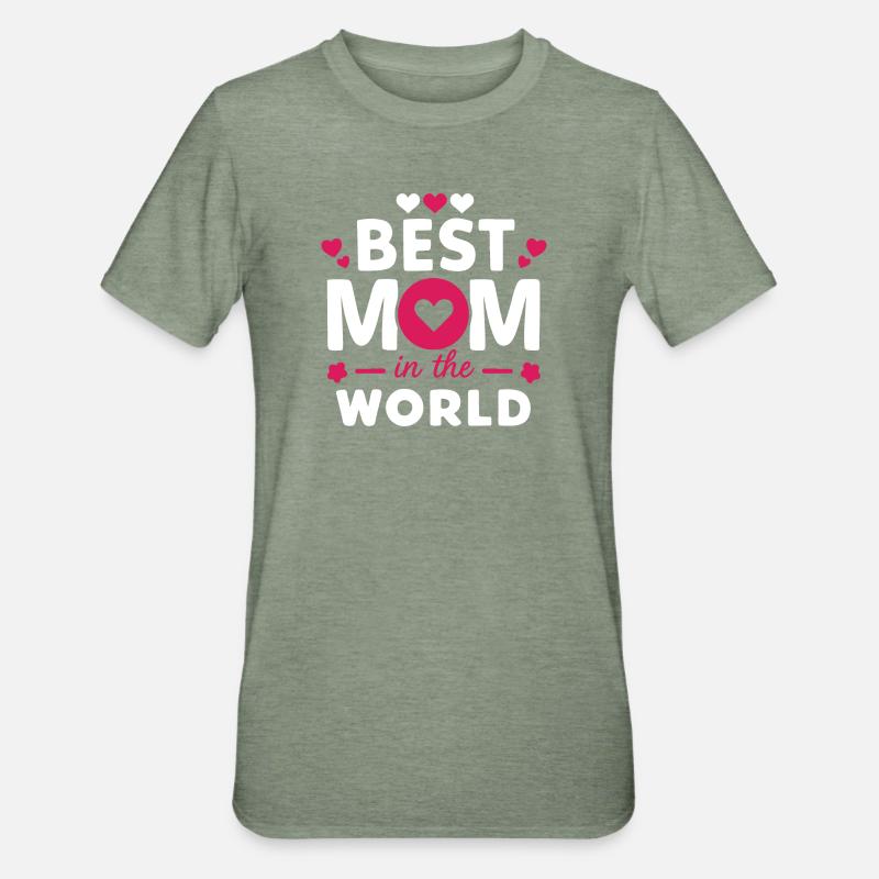 Beste Mutter der Welt - Unisex Polycotton T-Shirt - Militärgrün meliert