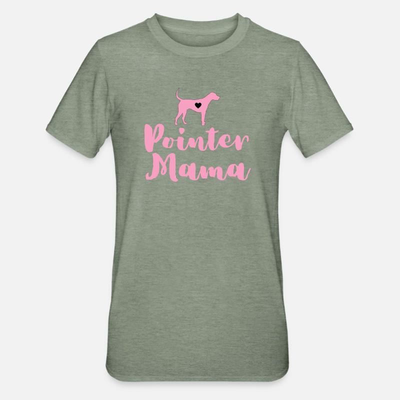 Allemand Pointer Maman Pointer Mama - T-shirt polycoton Unisexe - vert kaki chiné