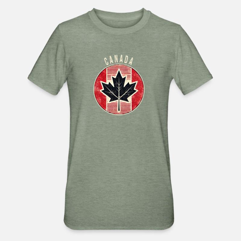 Canada maple leaf design - Unisex Polycotton T-Shirt - heather military green
