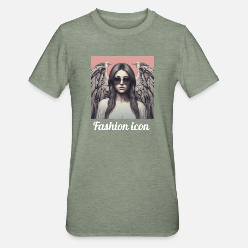 Icône de la mode - T-shirt polycoton Unisexe - vert kaki chiné
