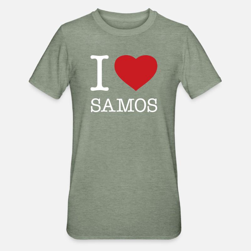 J’ADORE SAMOS - T-shirt polycoton Unisexe - vert kaki chiné