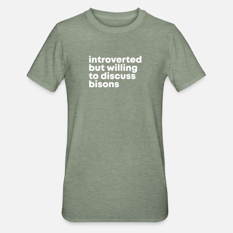 bison - Unisex Polycotton T-skjorte - militærgrønn-melert