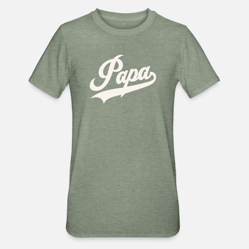 Klassisches Papa-Skript - Unisex Polycotton T-Shirt - Militärgrün meliert
