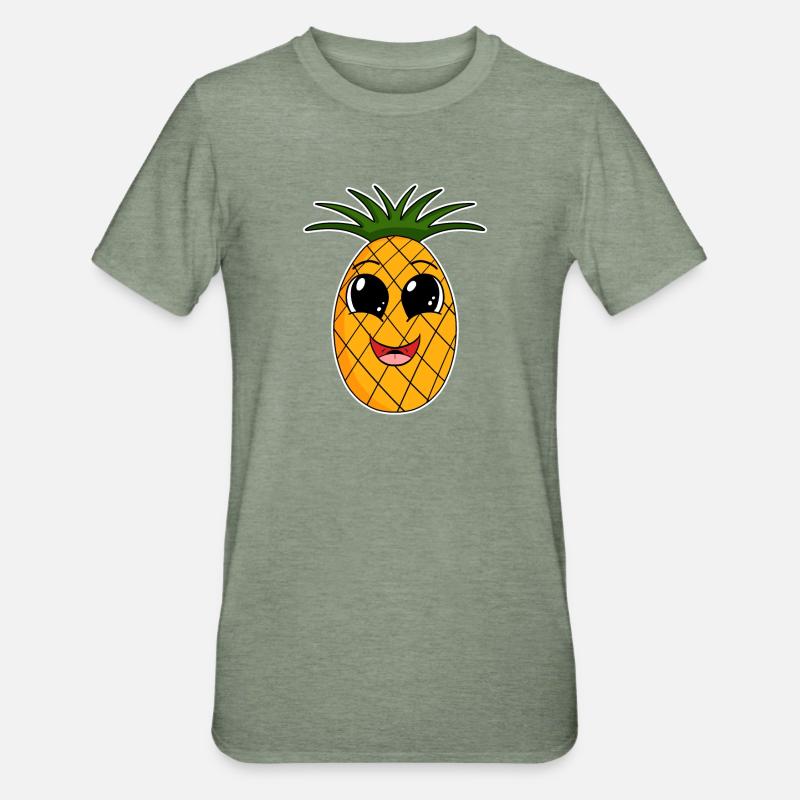 Fruit de l’ananas - T-shirt polycoton Unisexe - vert kaki chiné