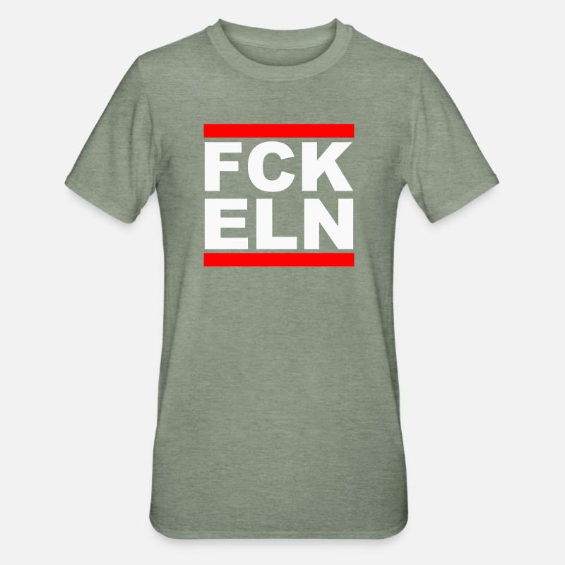 FCK ELN – Bold Statement Tee - Unisex Polycotton T-Shirt - heather military green