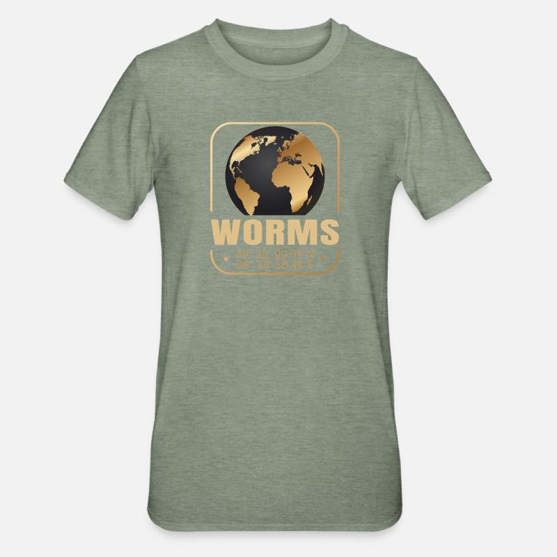Worms - Unisex Polycotton T-Shirt - Militärgrün meliert