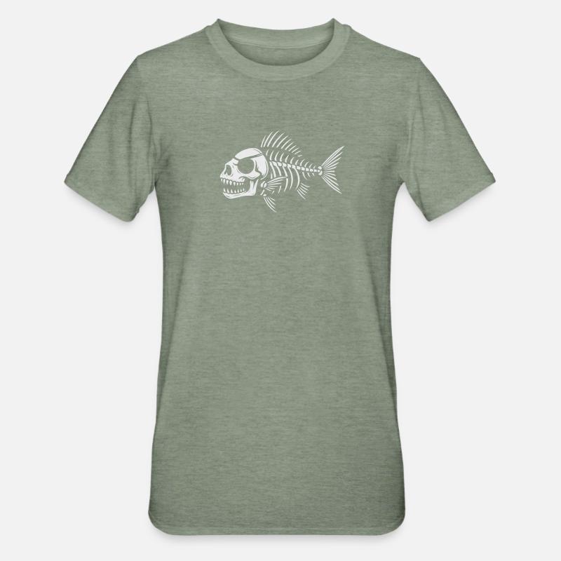 Perche Pirate Blanc - T-shirt polycoton Unisexe - vert kaki chiné
