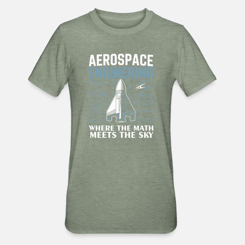 Aerospace Engineering Math Humor Design - T-shirt polycoton Unisexe - vert kaki chiné