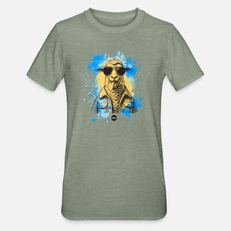 Mode bêlement : Activé - T-shirt polycoton Unisexe - vert kaki chiné
