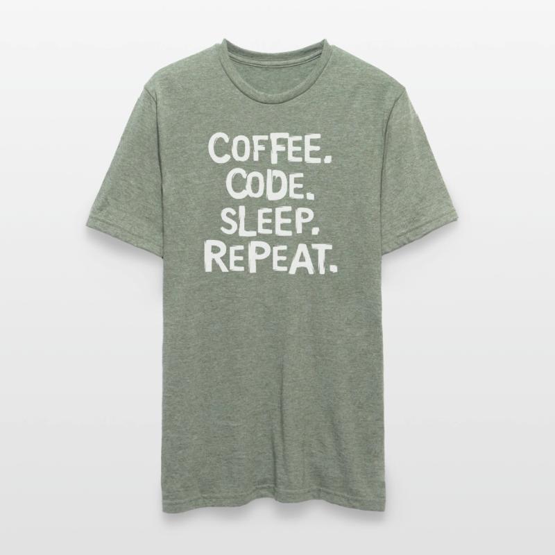 Coffee Code Sleep - Répéter le travail du programmeur T-shirt polycoton Unisexe