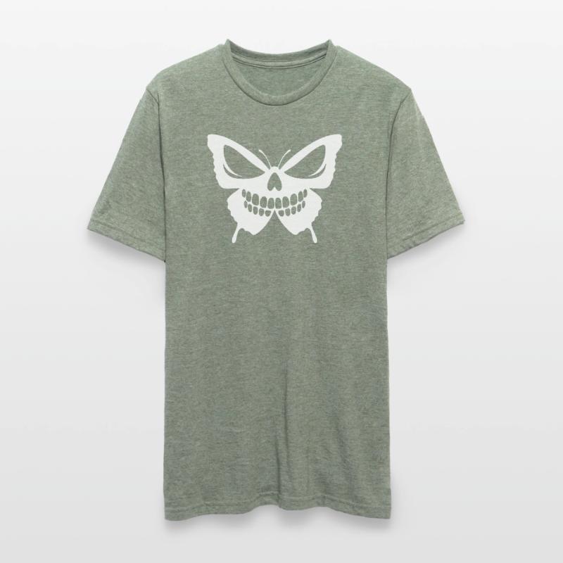 Conception complexe de crâne de papillon T-shirt polycoton Unisexe