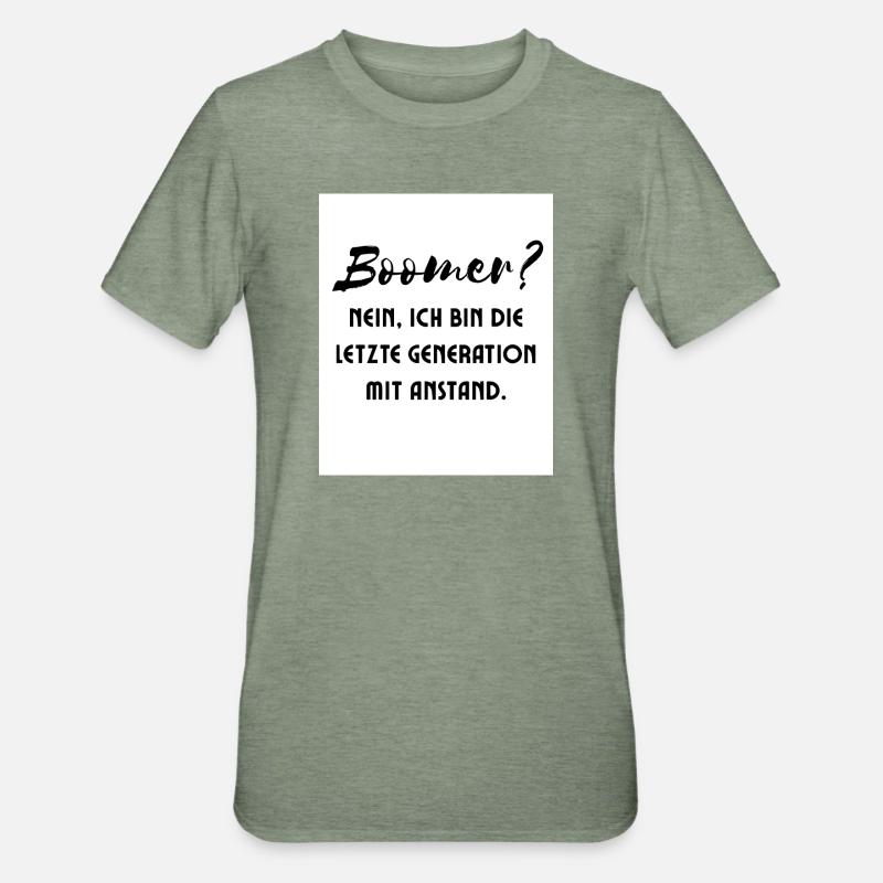 Generation mit Stil Spruch - Unisex Polycotton T-Shirt - Militärgrün meliert