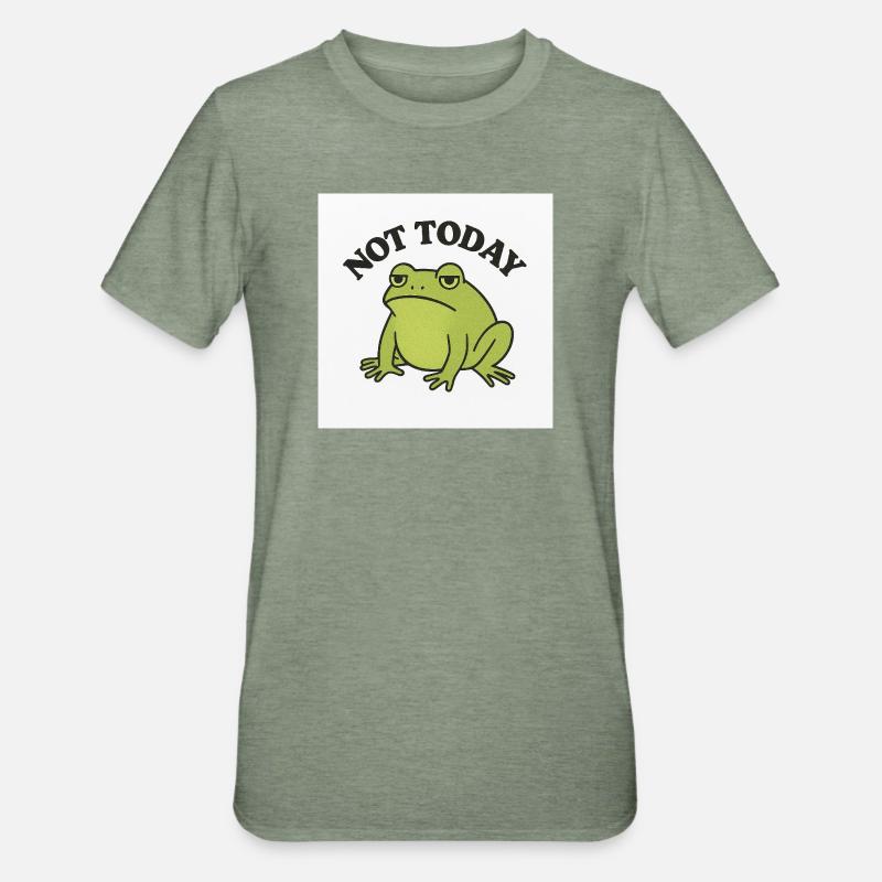 Funny frog with statement text - Unisex Polycotton T-Shirt - heather military green