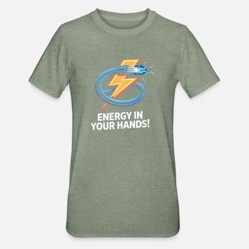 Conception de l'éclairage électrique - T-shirt polycoton Unisexe - vert kaki chiné