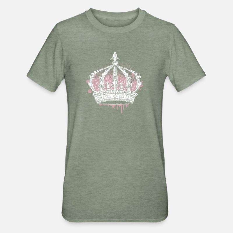 Kunstvolle Krone mit Graffiti Splash - Unisex Polycotton T-Shirt - Militärgrün meliert