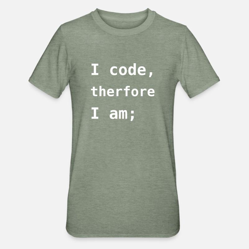 Ich programmiere, also bin ich - Unisex Polycotton T-Shirt - Militärgrün meliert