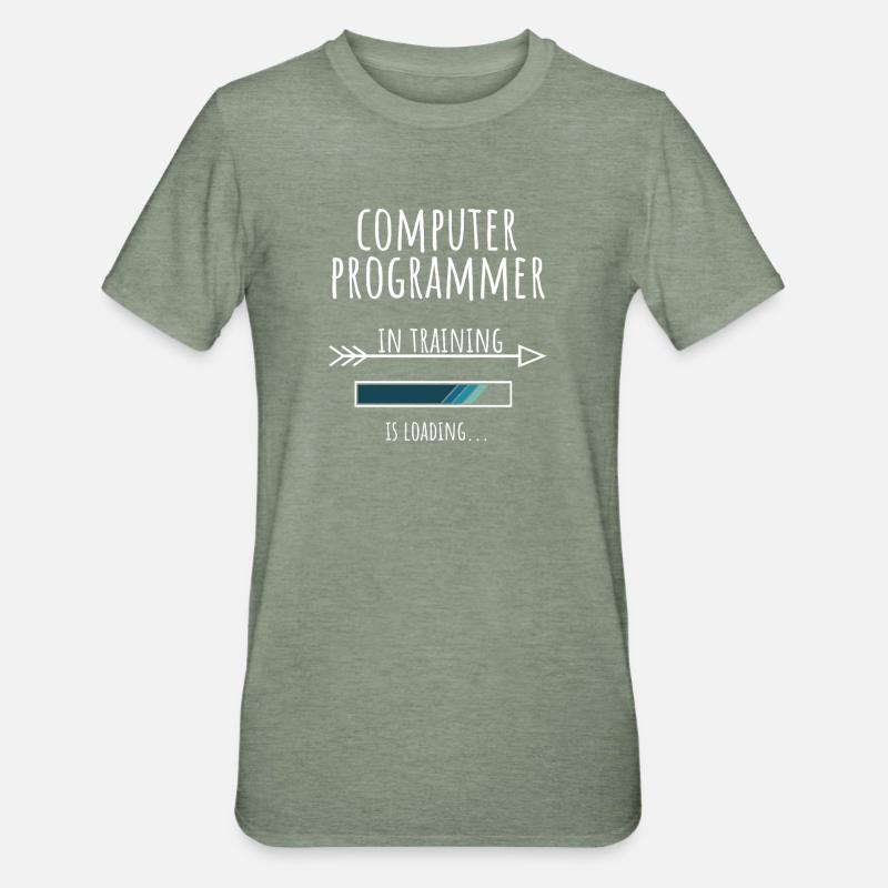Gift Profession Training Computer Programmer - Unisex Polycotton T-Shirt - heather military green