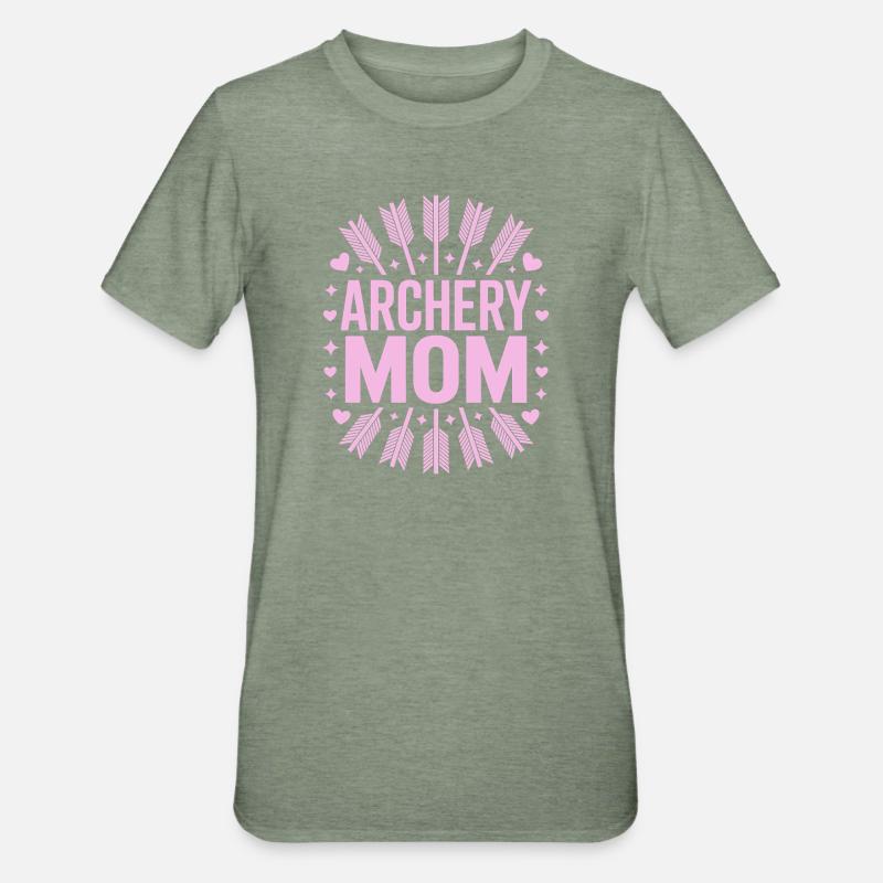 Bogenschießen Spruch Mutter Bogenschießen Geschenk - Unisex Polycotton T-Shirt - Militärgrün meliert