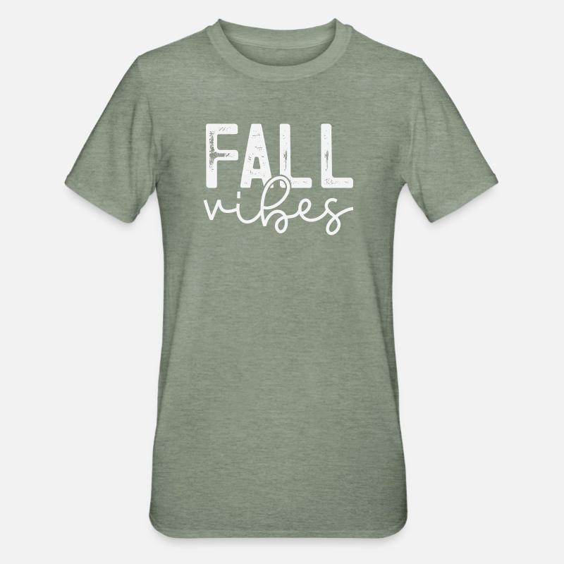 Fall Vibes Snake Pattern Design - Unisex Polycotton T-Shirt - heather military green
