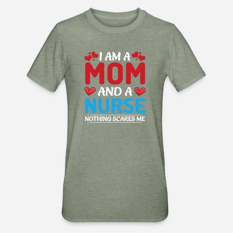 Conception de maman et d’aidant - T-shirt polycoton Unisexe - vert kaki chiné