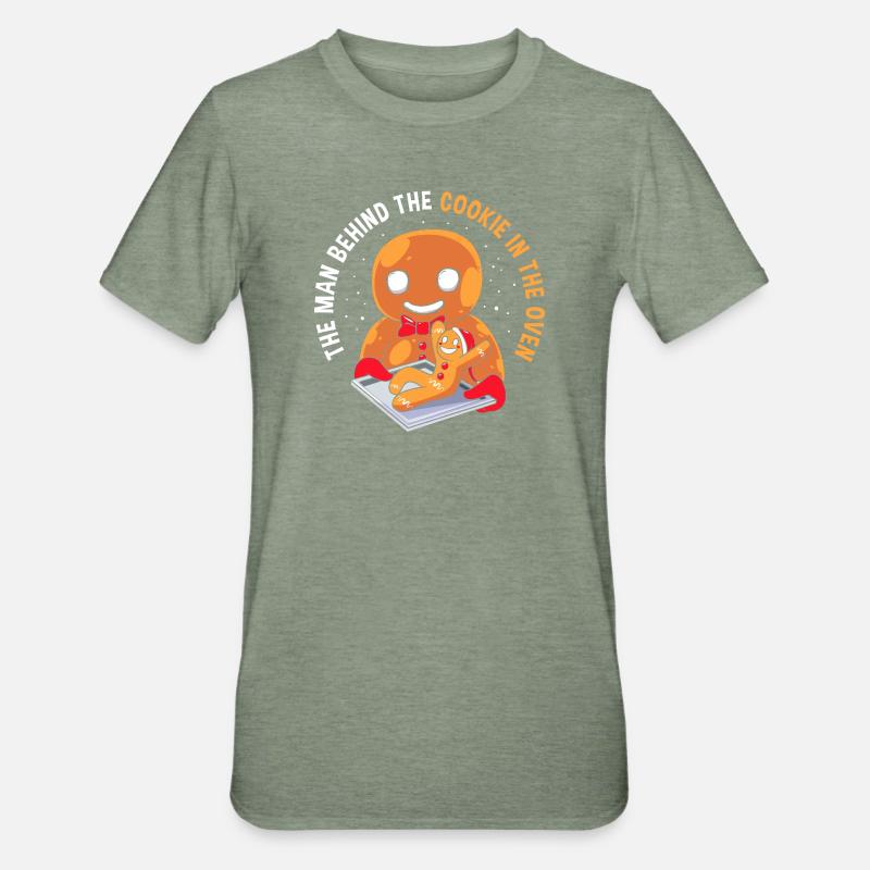 Werdende Väter Werdender Papa - Unisex Polycotton T-Shirt - Militärgrün meliert