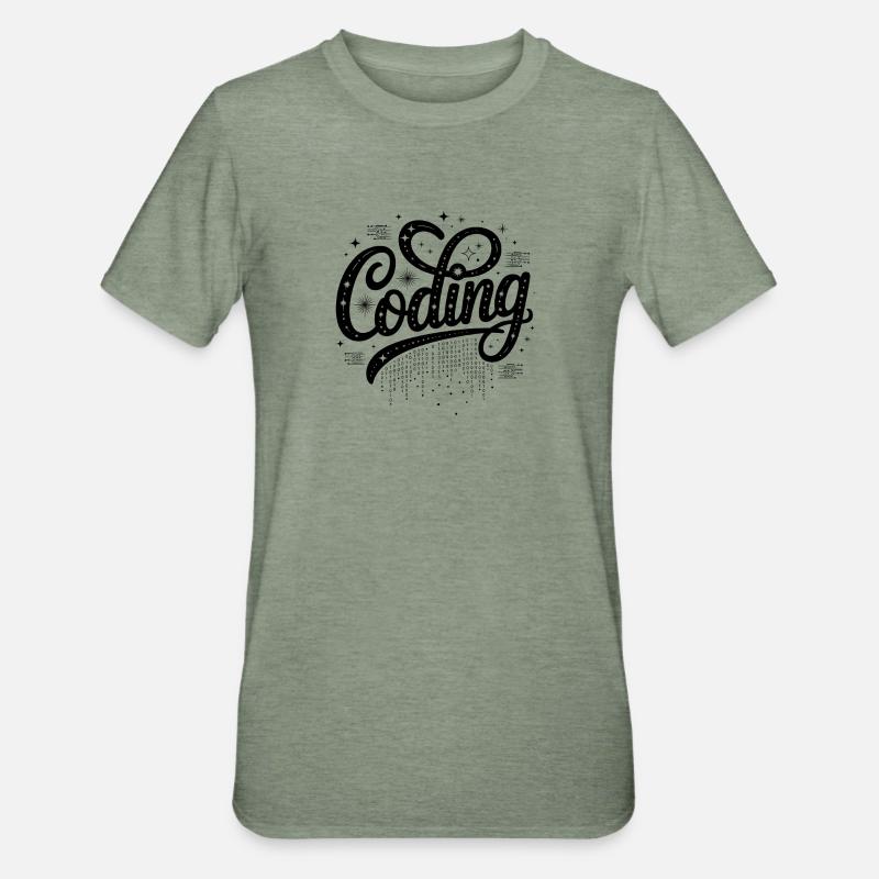 Codage - Conception technologique cool - T-shirt polycoton Unisexe - vert kaki chiné