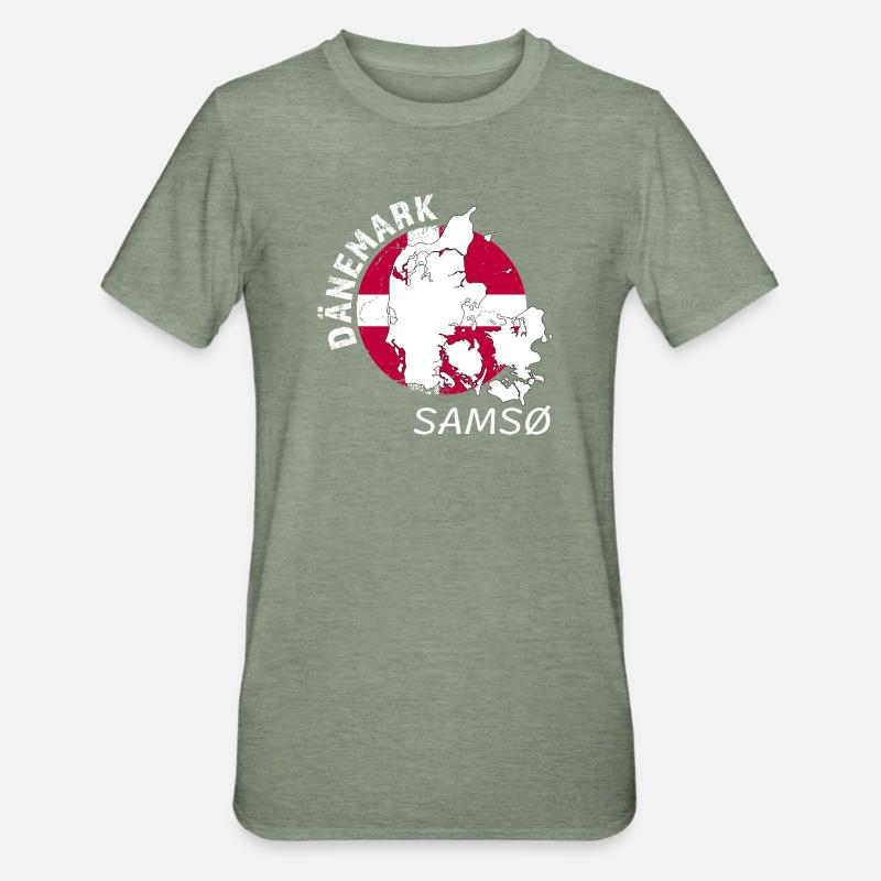 Samso - T-shirt polycoton Unisexe - vert kaki chiné
