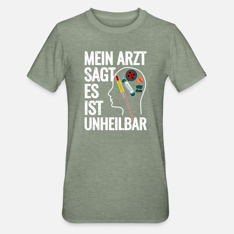 Feu d’artifice dans la tête - T-shirt polycoton Unisexe - vert kaki chiné