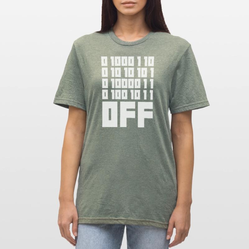 Binary Code F**k OFF – Humour Nerd & Geek Code T-shirt polycoton Unisexe