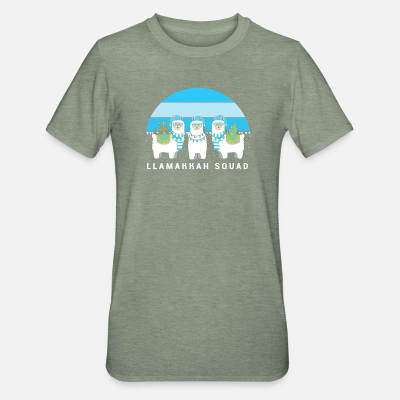 Hanoukka Hanoukka Hanoucca - T-shirt polycoton Unisexe - vert kaki chiné