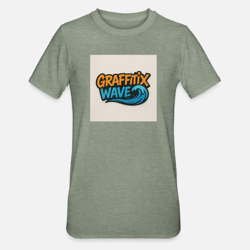 Graffitix Wave Graffiti Logo - Unisex Polycotton T-Shirt - heather military green