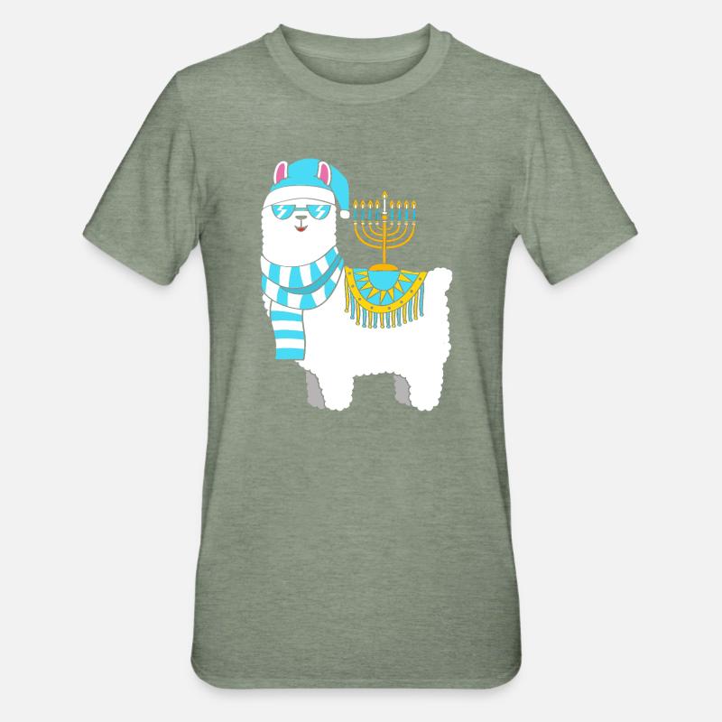 Hanoukka Hanoukka Hanoukka - T-shirt polycoton Unisexe - vert kaki chiné