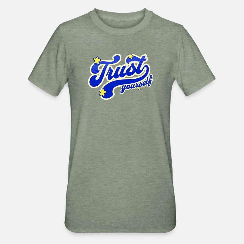 Selbstvertrauen Sternenskript - Unisex Polycotton T-Shirt - Militärgrün meliert