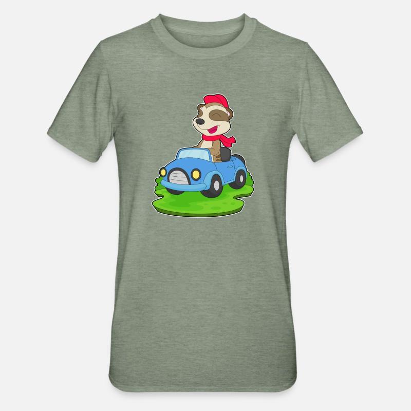 Erdmännchen Auto - Unisex Polycotton T-Shirt - Militärgrün meliert