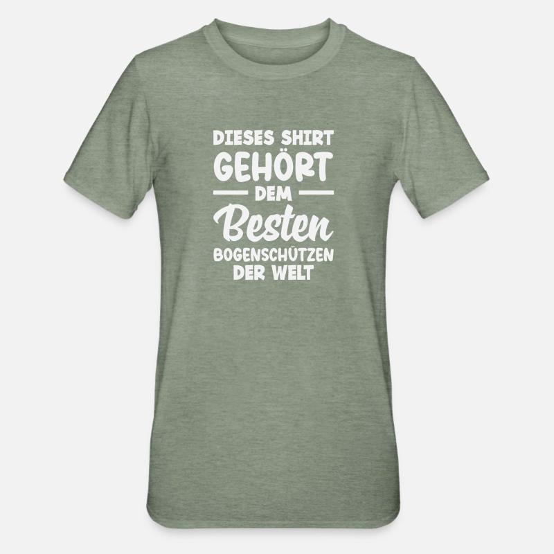 Bogenschießen Bogenschütze Geschenk - Unisex Polycotton T-Shirt - Militärgrün meliert