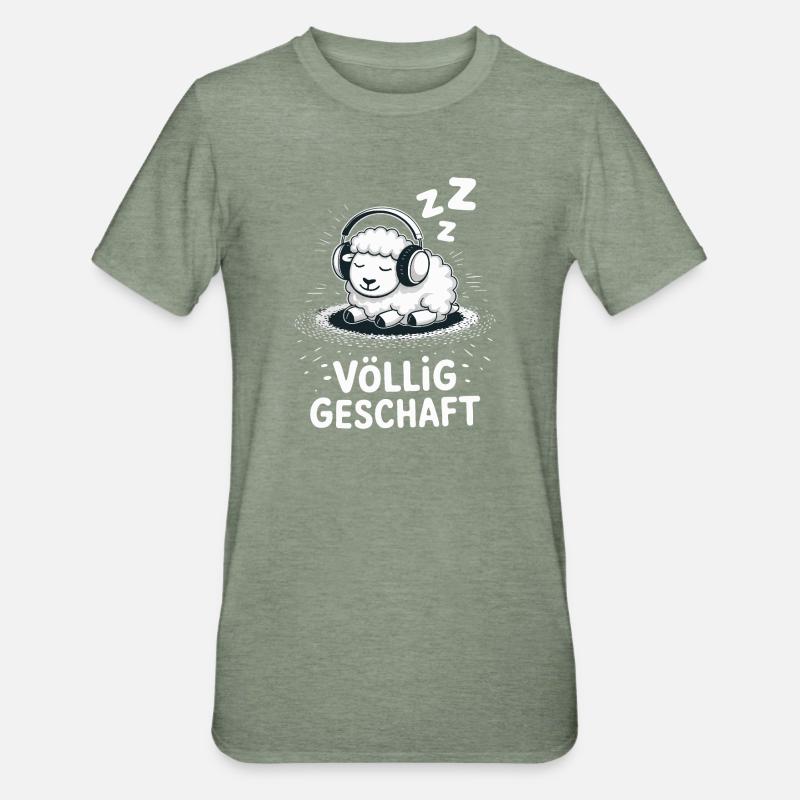 Conception de mouton entièrement réalisée - T-shirt polycoton Unisexe - vert kaki chiné