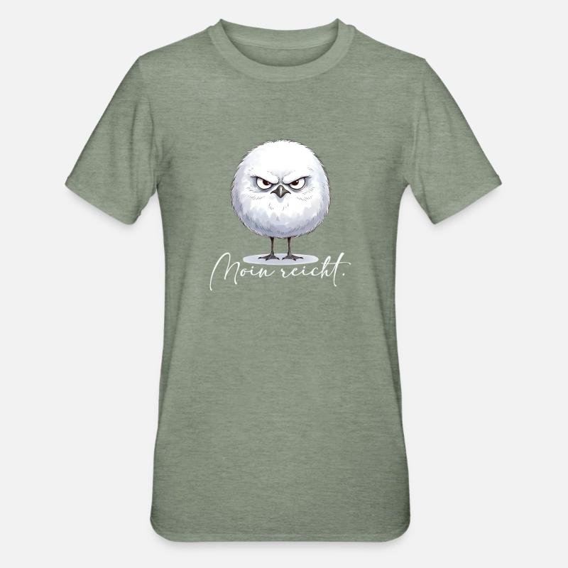 Moin enough - grim round seagull - Unisex Polycotton T-Shirt - heather military green