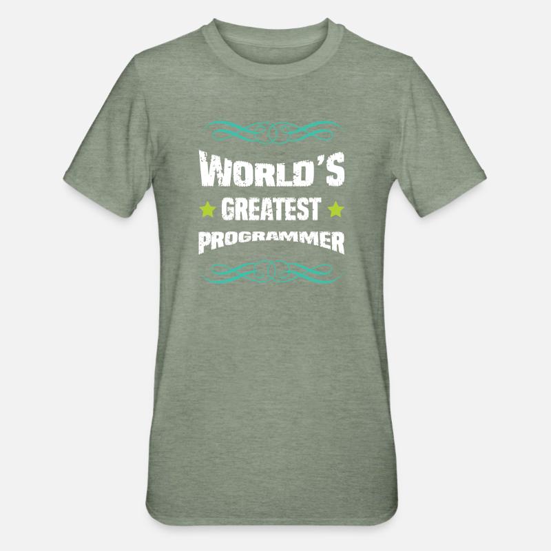 Weltbester Programmierer Shirt - Unisex Polycotton T-Shirt - Militärgrün meliert