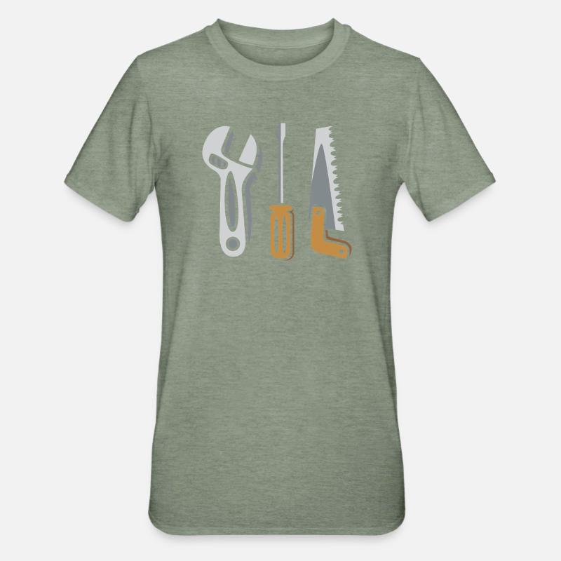 Ensemble d’outils – Conception DIY - T-shirt polycoton Unisexe - vert kaki chiné