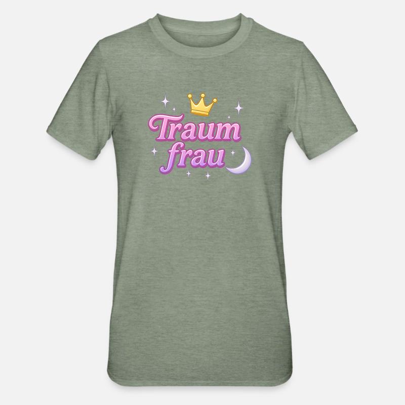 traumfrau / y2k statement spitzname design  - Unisex Polycotton T-Shirt - Militärgrün meliert